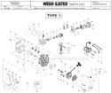 Page B Diagram and Parts List for SST Featherlite  25 HO Type 4 Weed Eater Trimmer